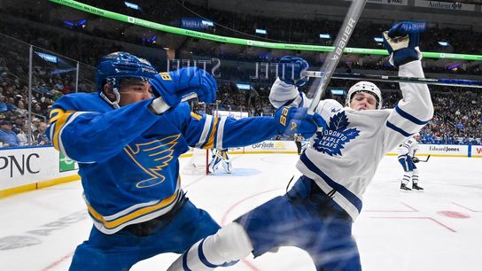 Blues D Logan Mailloux out 8 weeks after injuring hand in fight (NHL)