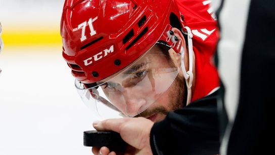 Dylan Larkin, still awaiting trade, could play for Wings vs. Senators (NHL). Photo by Rick Osentoski