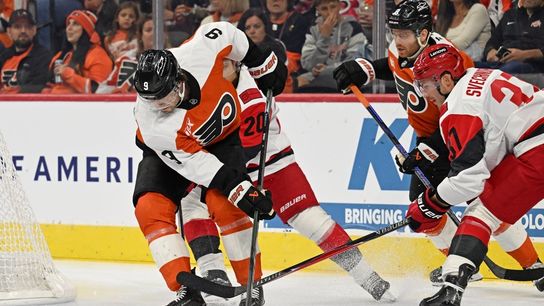 Canes rally past Flyers in OT to secure first win of title defense (NHL)