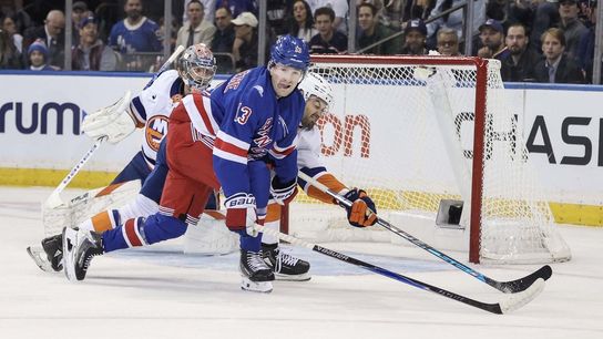 Alexis Lafreniere nets hat trick as Rangers down Islanders (NHL). Photo by Wendell Cruz