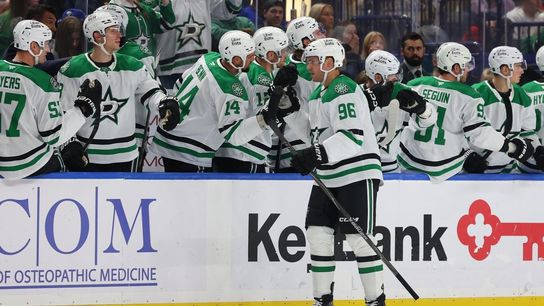 Mikko Rantanen, Stars ride momentum into matchup vs. Penguins (NHL). Photo by Timothy T. Ludwig
