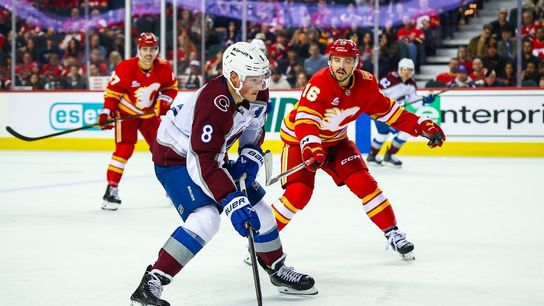 Cale Makar notches 3 points in Avalanche rout of Flames (NHL). Photo by Sergei Belski-Imagn Images