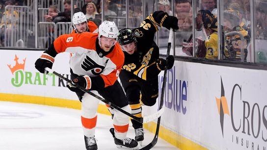Bruins score 3 goals in final period, keep Flyers winless (NHL). Photo by Bob DeChiara