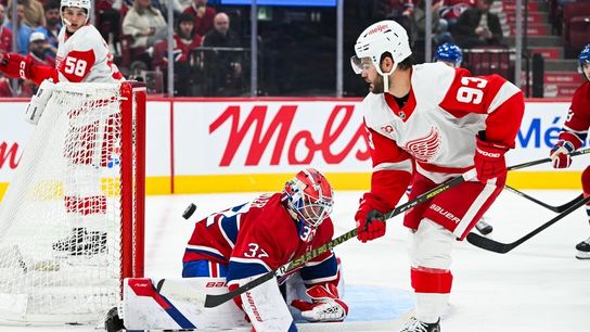 Low-scoring Red Wings search for goals against Devils (NHL). Photo by David Kirouac