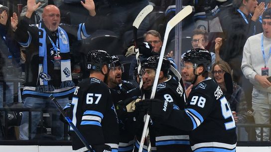 Five players score for surging Mammoth vs. reeling Penguins (NHL). Photo by Rob Gray